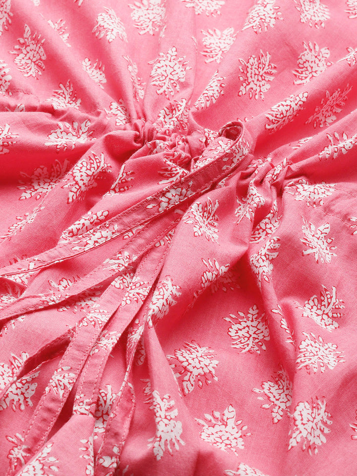 Pink Printed Cotton Nightdress