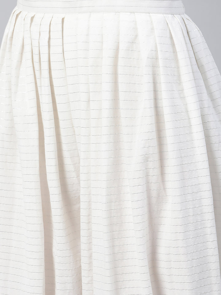 White Striped Cotton Salwar Pants