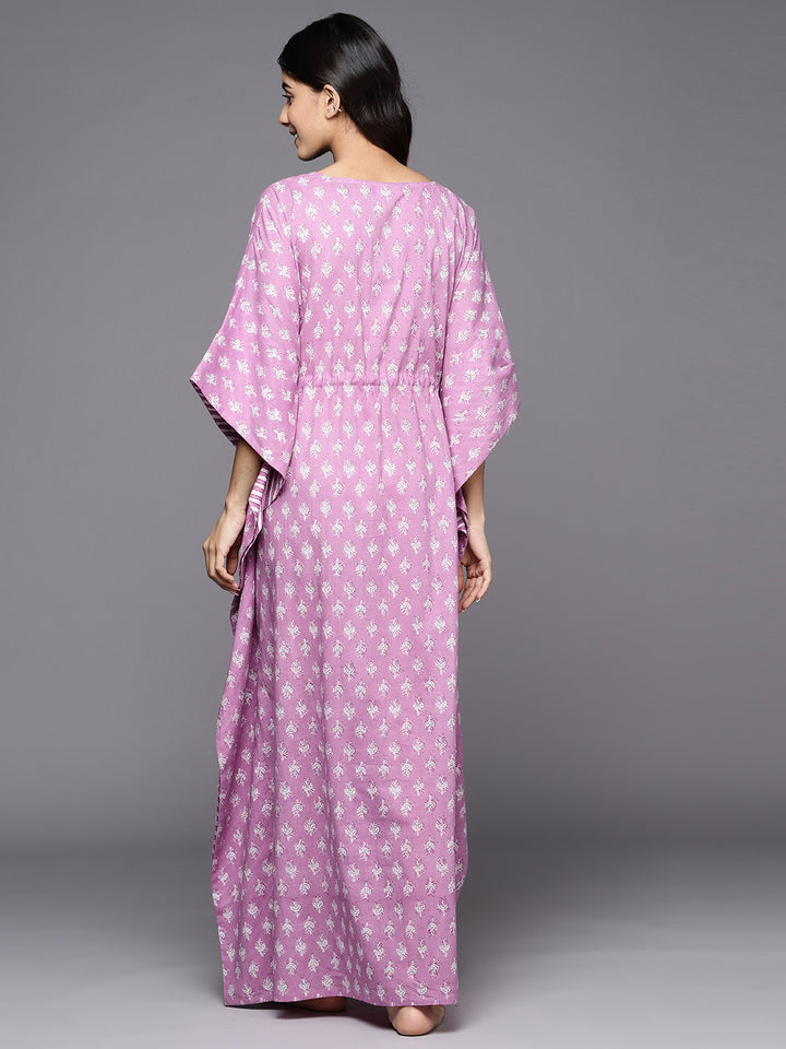 Lavender Printed Cotton Nightdress