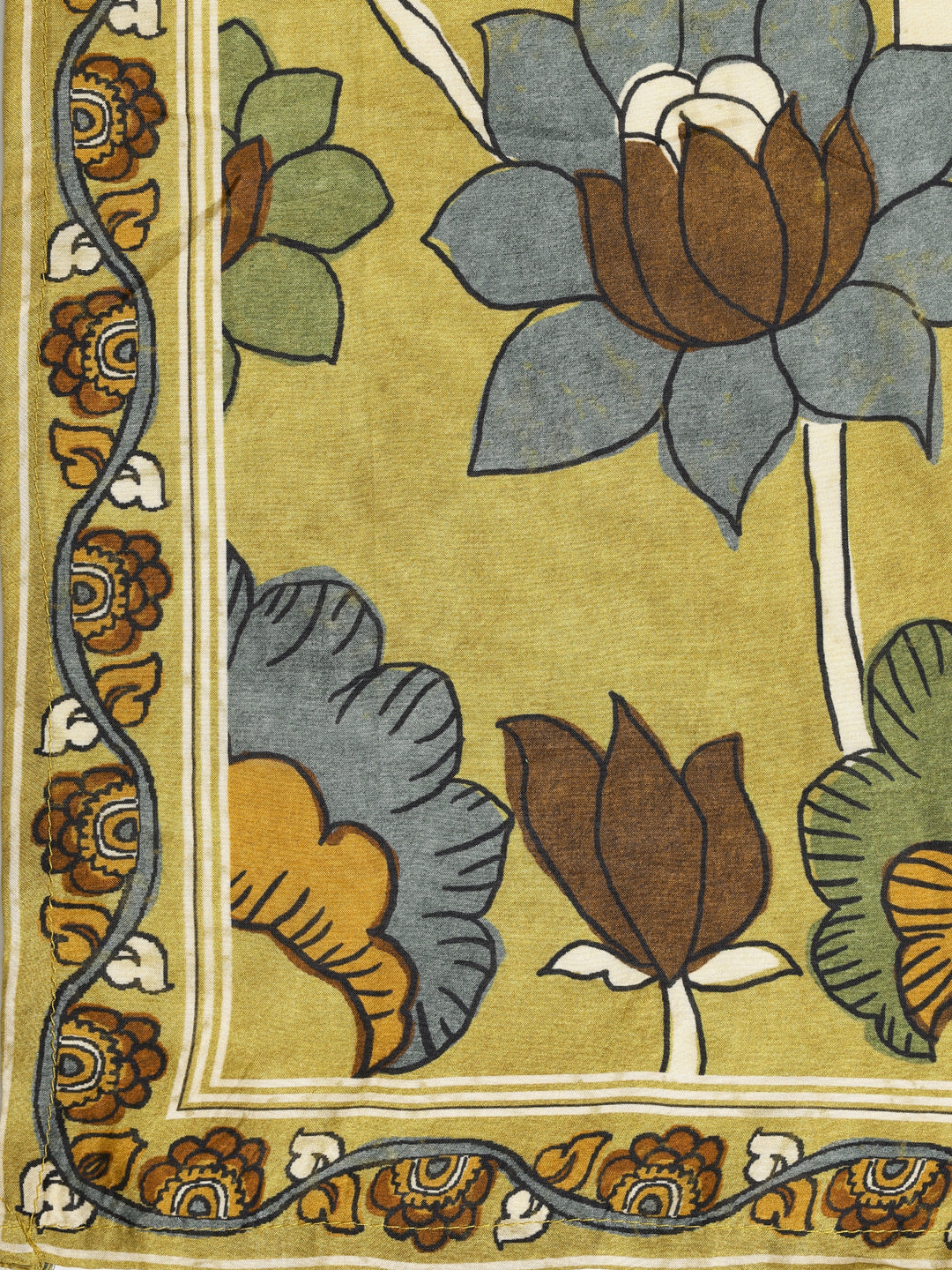 Teal Printed Muslin Dress Material With Dupatta