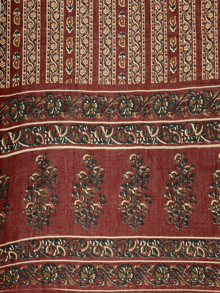 White Embroidered Cotton Dress Material With Dupatta