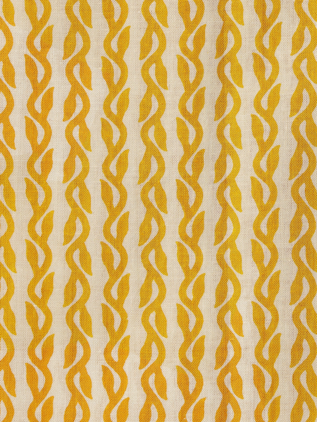 Mustard Printed Cotton Dress Material With Dupatta