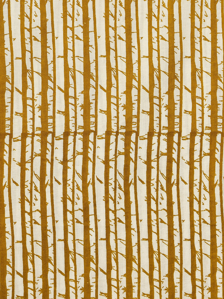 Mustard Printed Cotton Dress Material With Dupatta