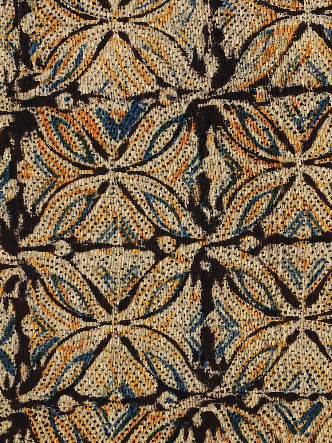 Rust Printed Cotton Dress Material With Dupatta