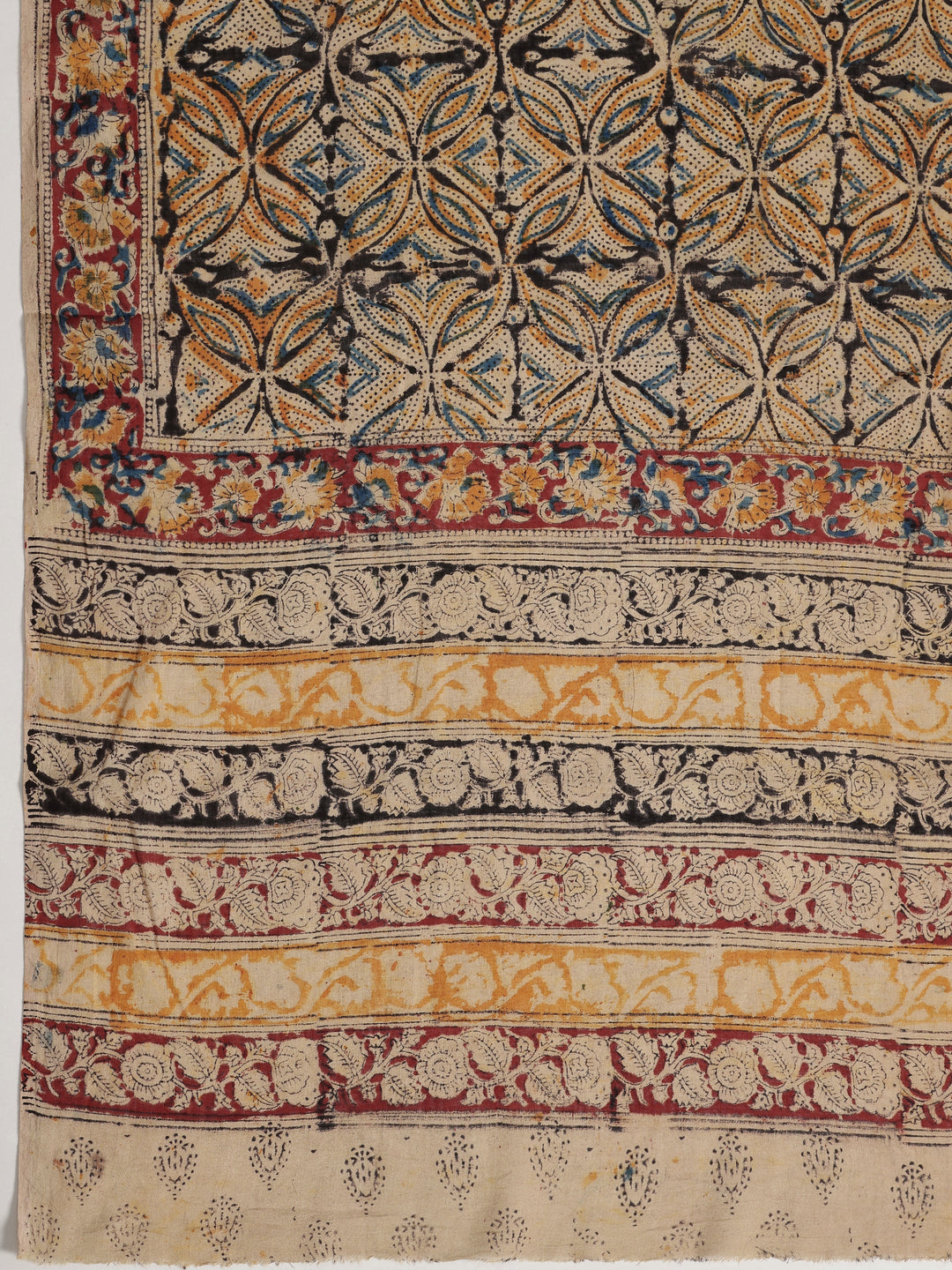 Rust Printed Cotton Dress Material With Dupatta