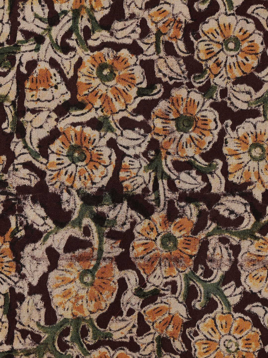 Mustard Printed Cotton Dress Material With Dupatta