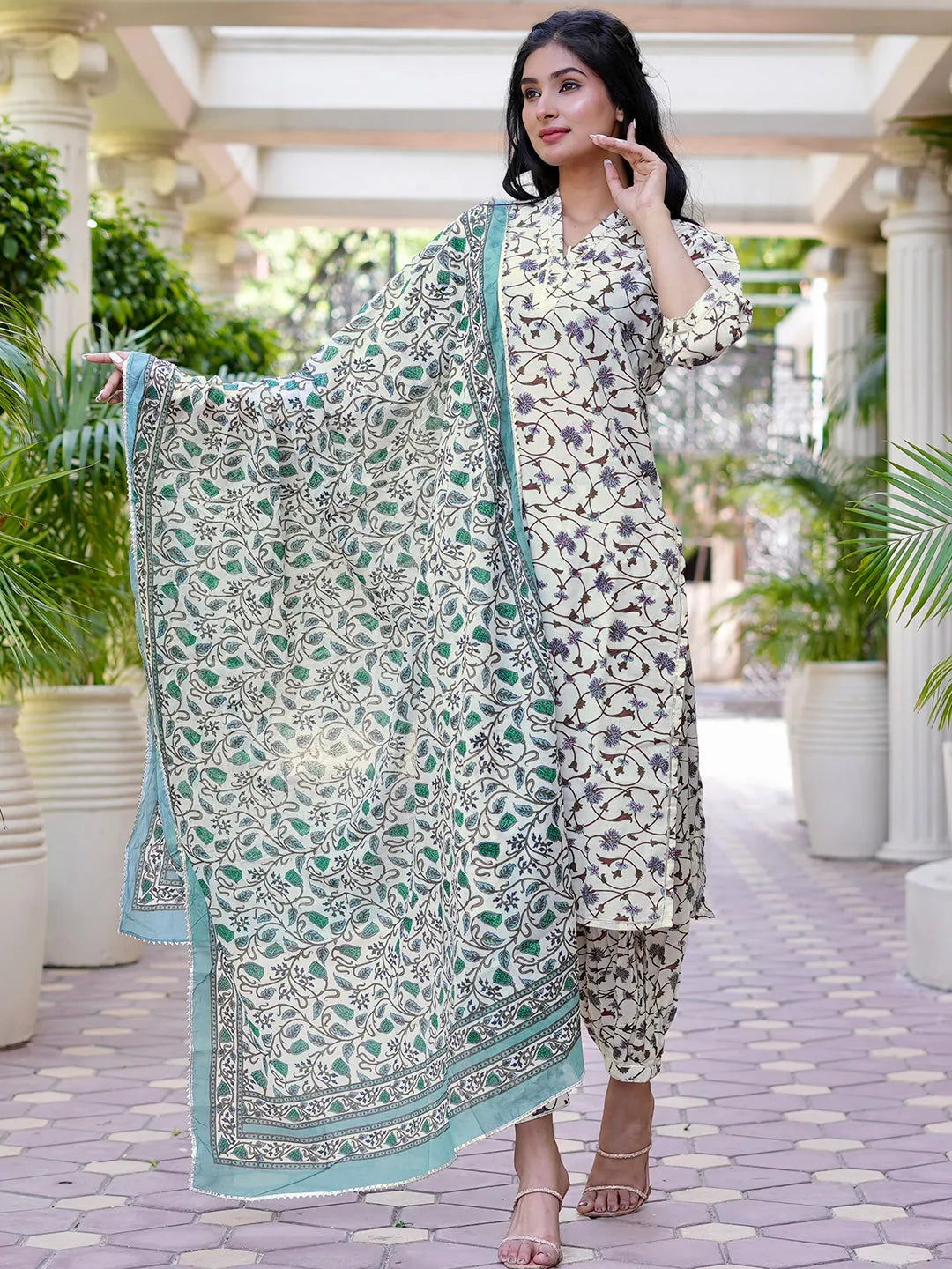 Cotton Punjabi Long Dresses Printed Suit Cotton Punjabi Dress
