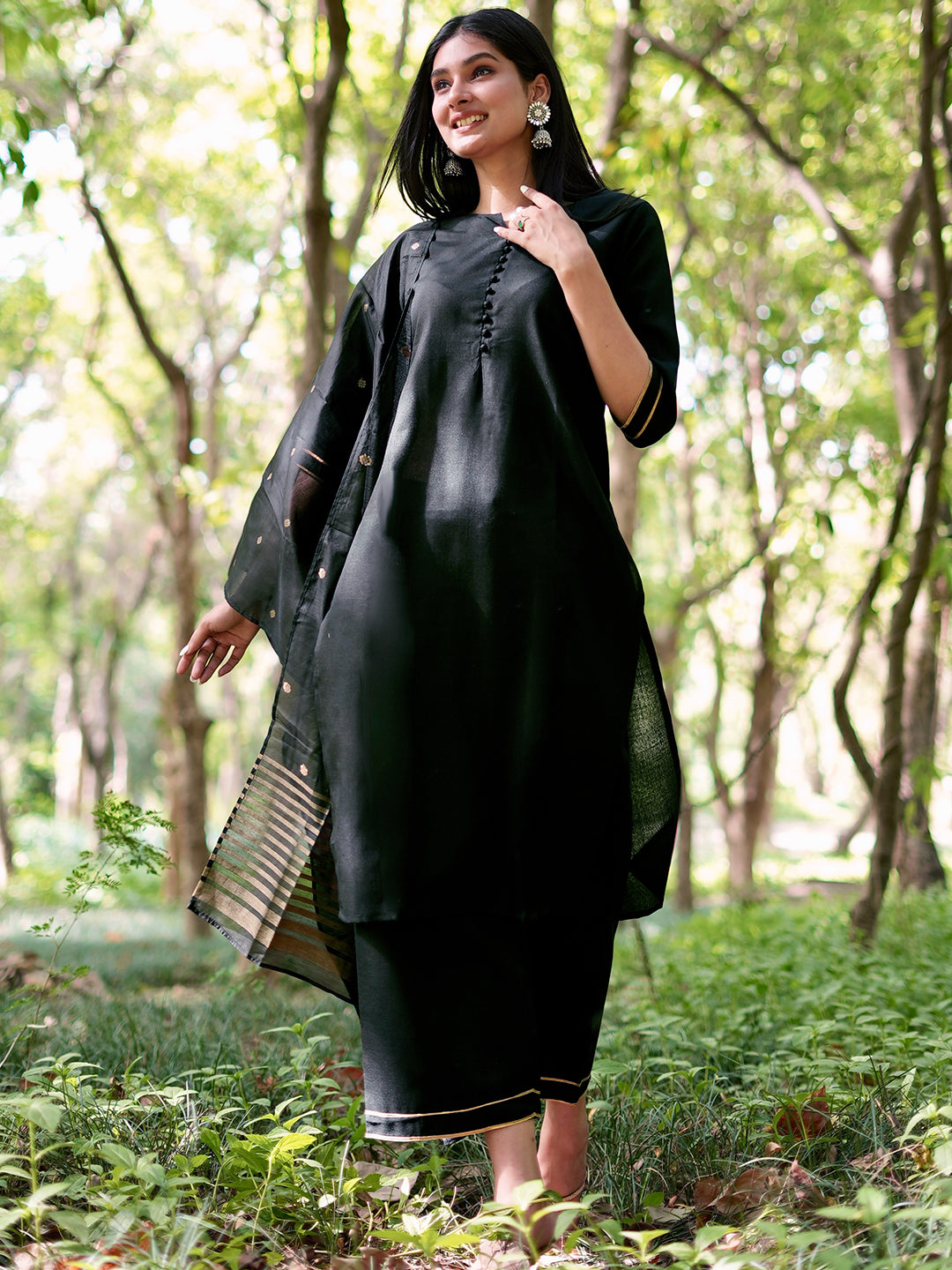 Buy Black Solid Cotton Suit Set Online in USA at $25.00 | Libas Buy Black Solid Cotton Suit Set Online in USA at $25.00 | Libas