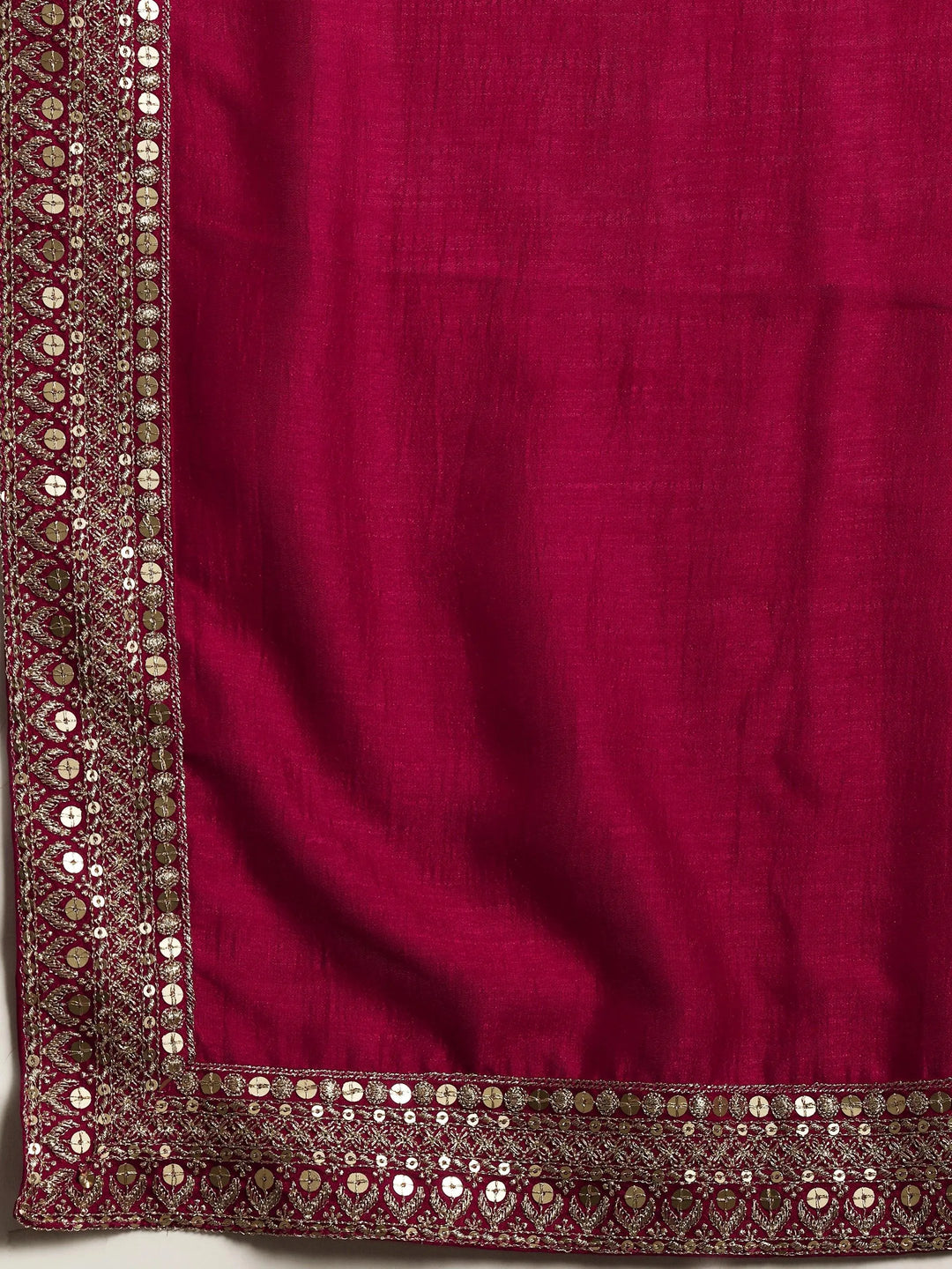 Pink Embroidered Silk Blend Straight Suit With Dupatta