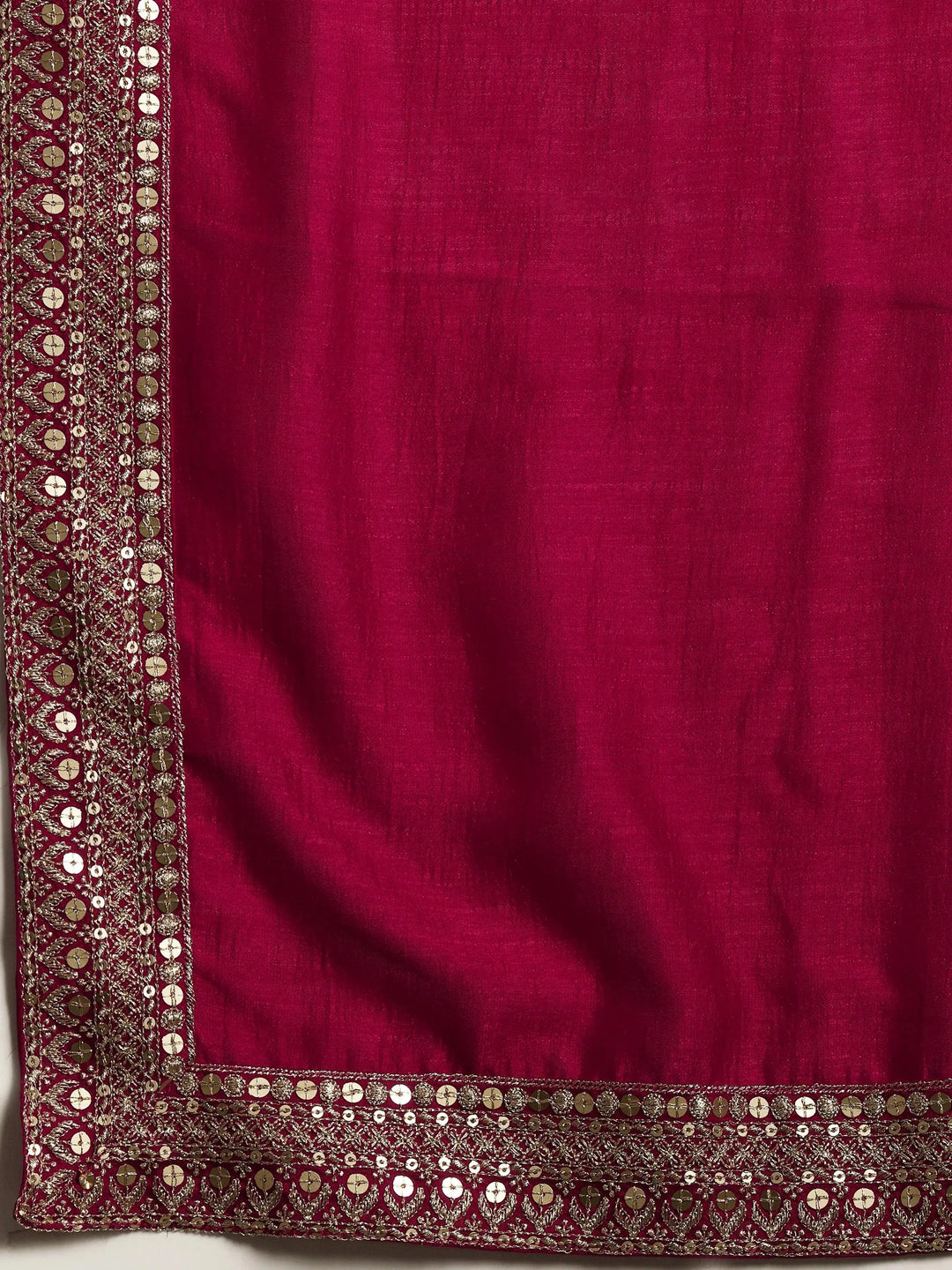 Pink Embroidered Silk Blend Straight Suit With Dupatta