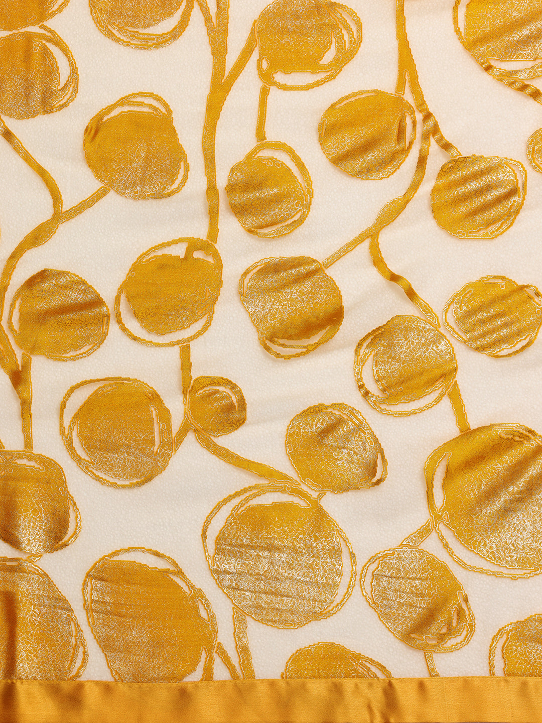 Beige Woven Design Brasso Saree With Unstitched Blouse Piece