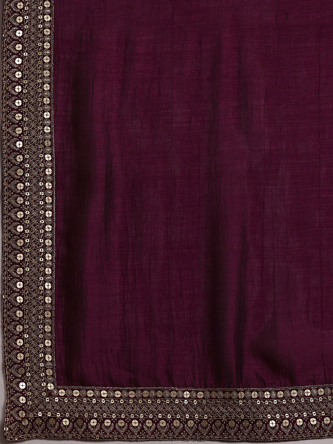 Maroon Embroidered Silk Blend Straight Suit With Dupatta
