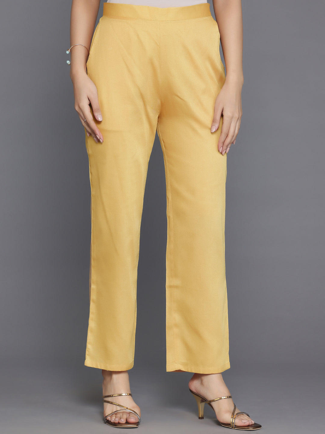 Yellow Embroidered Chanderi Silk Straight Suit With Dupatta