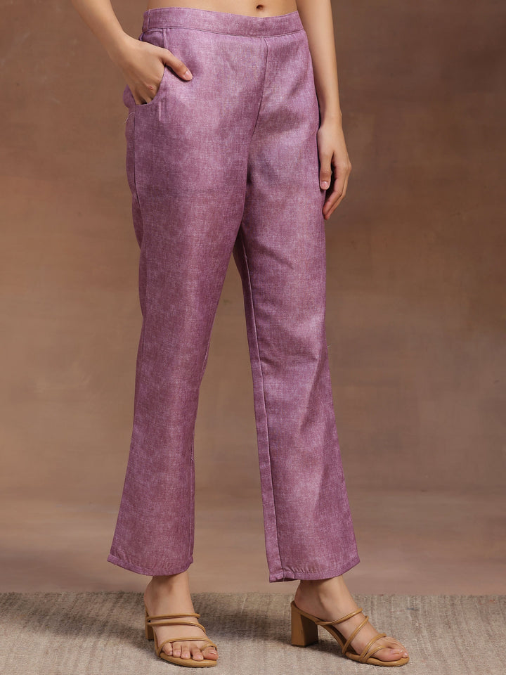 Mauve Yoke Design Cotton Straight Suit With Dupatta