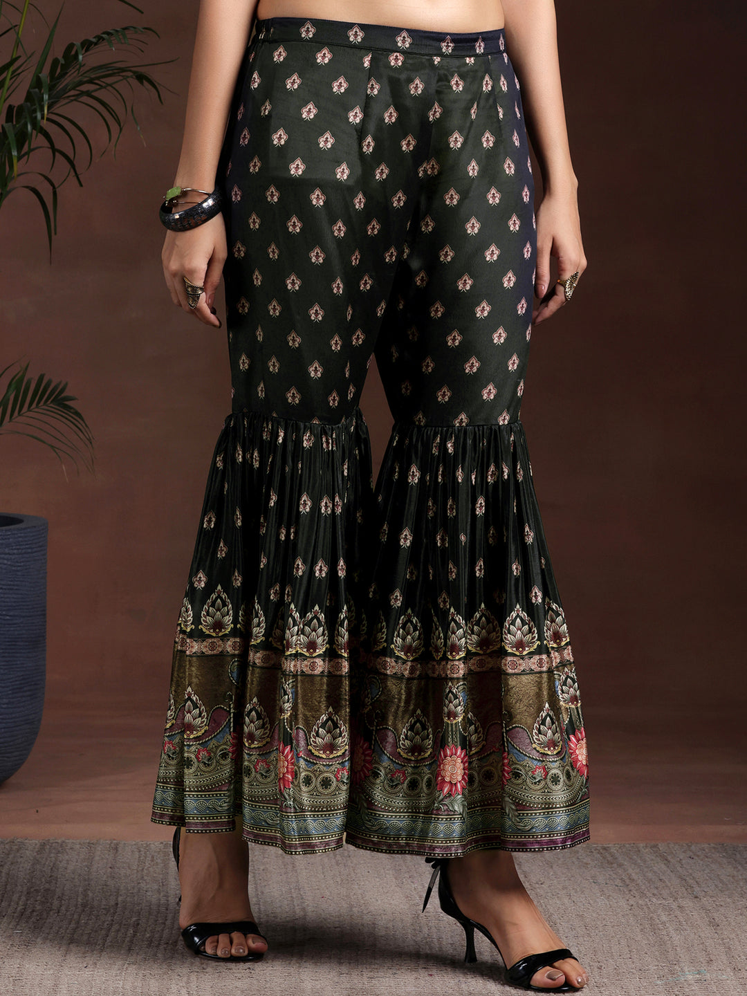 Multi Printed Silk Blend Straight Suit With Dupatta