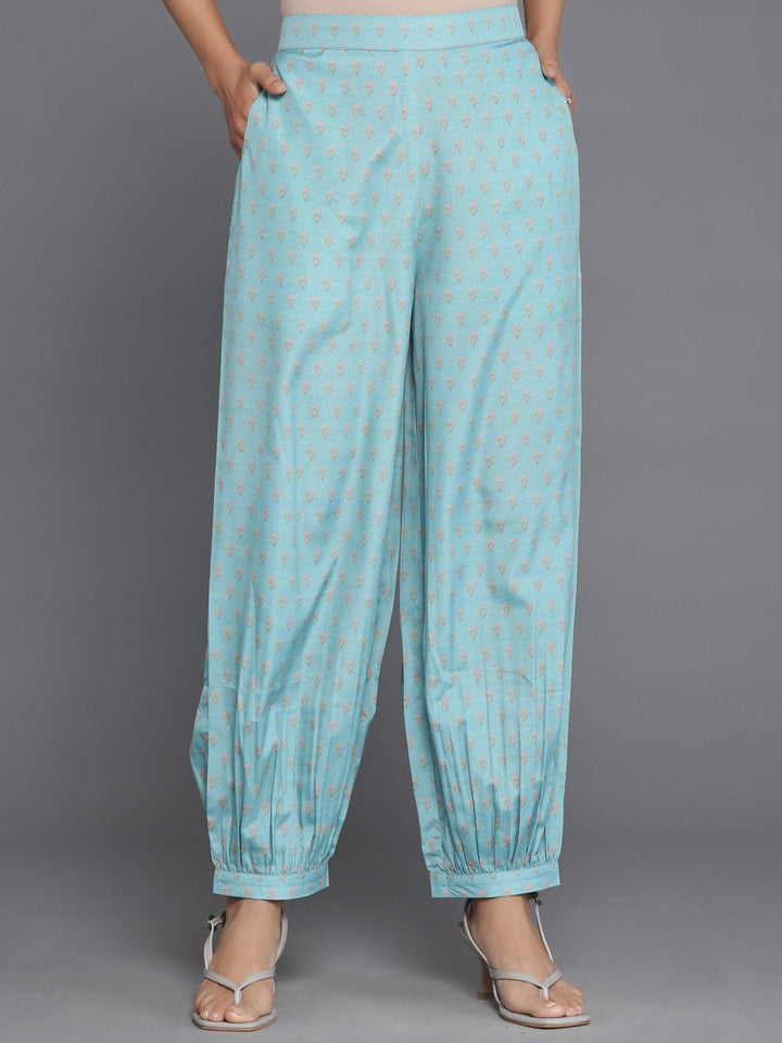 Blue Printed Poly Crepe Straight Suit With Dupatta