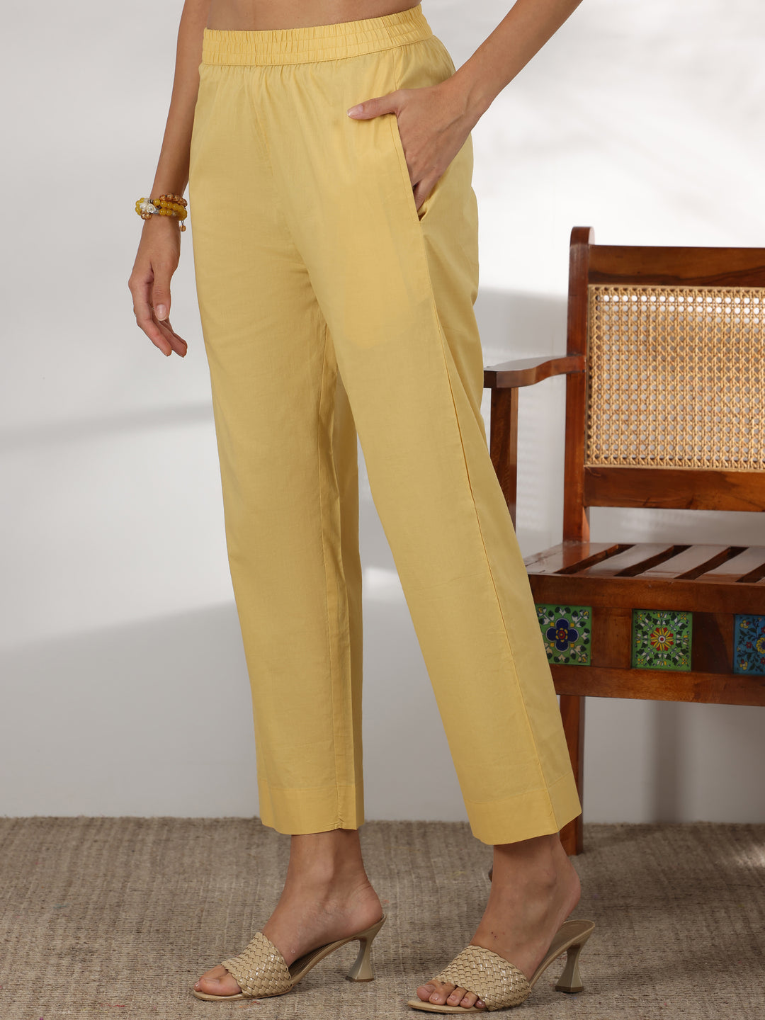 Lime Embroidered Cotton Straight Suit With Dupatta