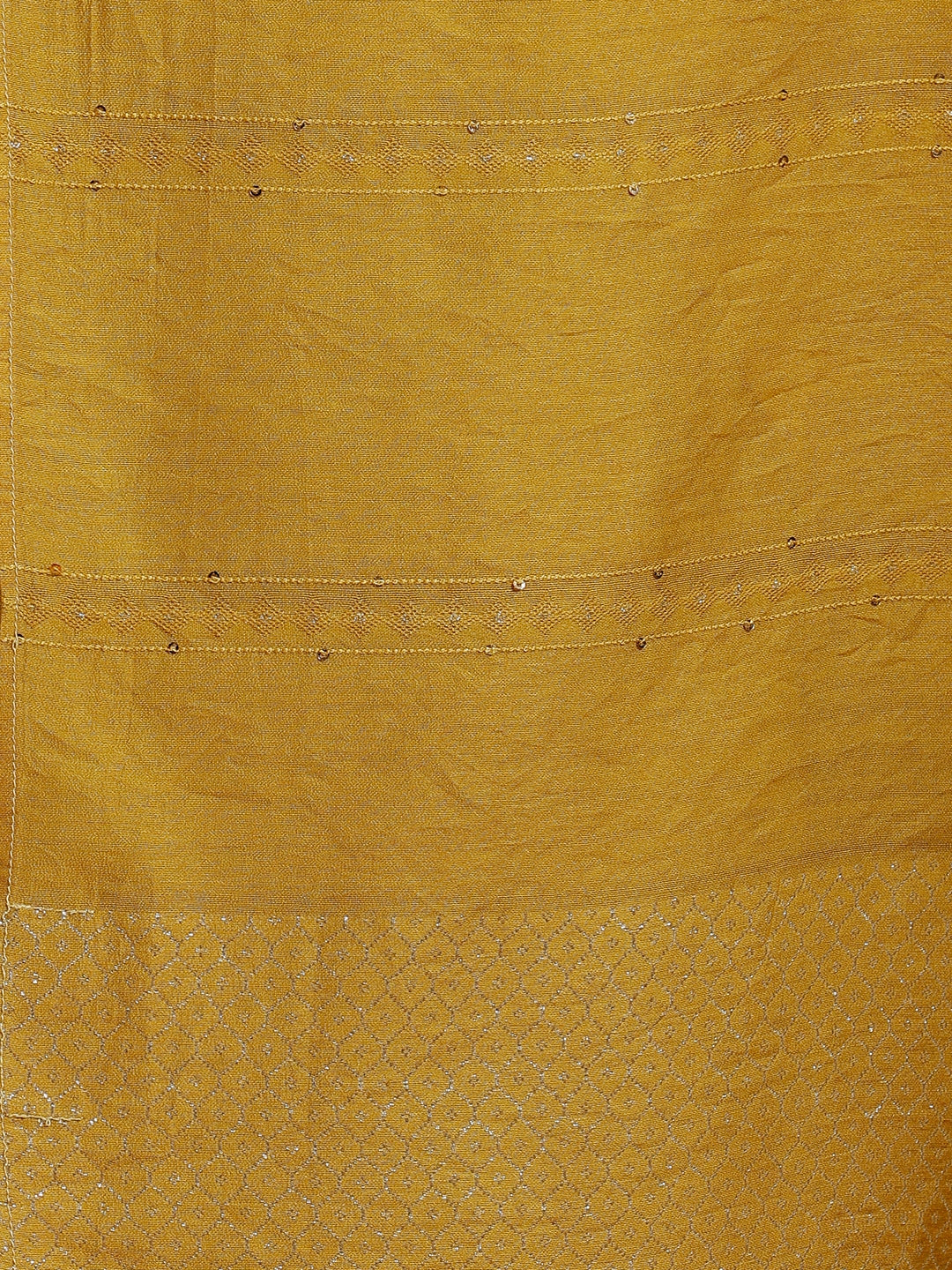 Mustard Embroidered Silk Blend Straight Suit With Dupatta