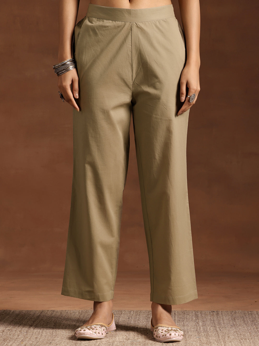 Wine Printed Cotton Straight Suit With Dupatta