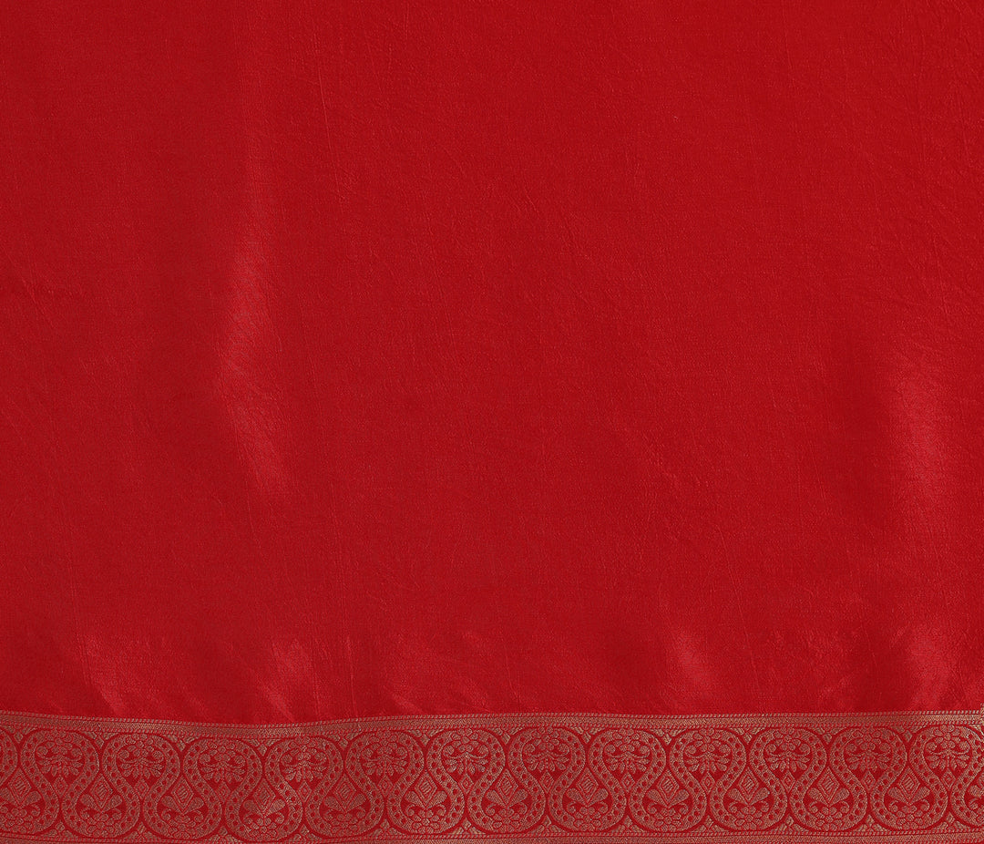 Libas Art Orange Woven Design Satin Saree With Unstitched  Blouse Piece