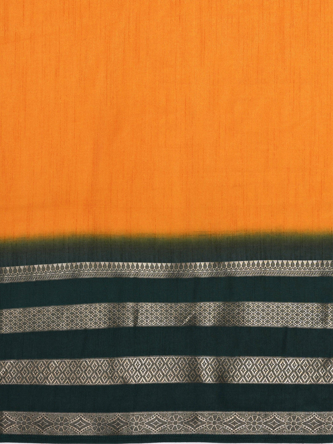 Mustard Printed Silk Blend Saree With Unstitched Blouse Piece - Libas