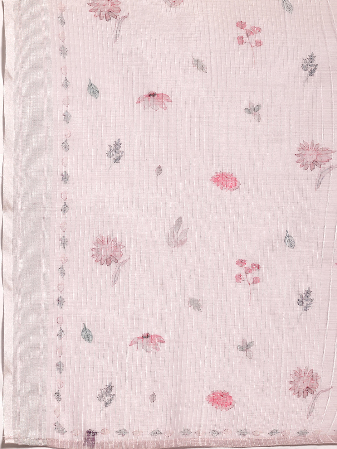 Lilac Printed Cotton Straight Suit With Dupatta