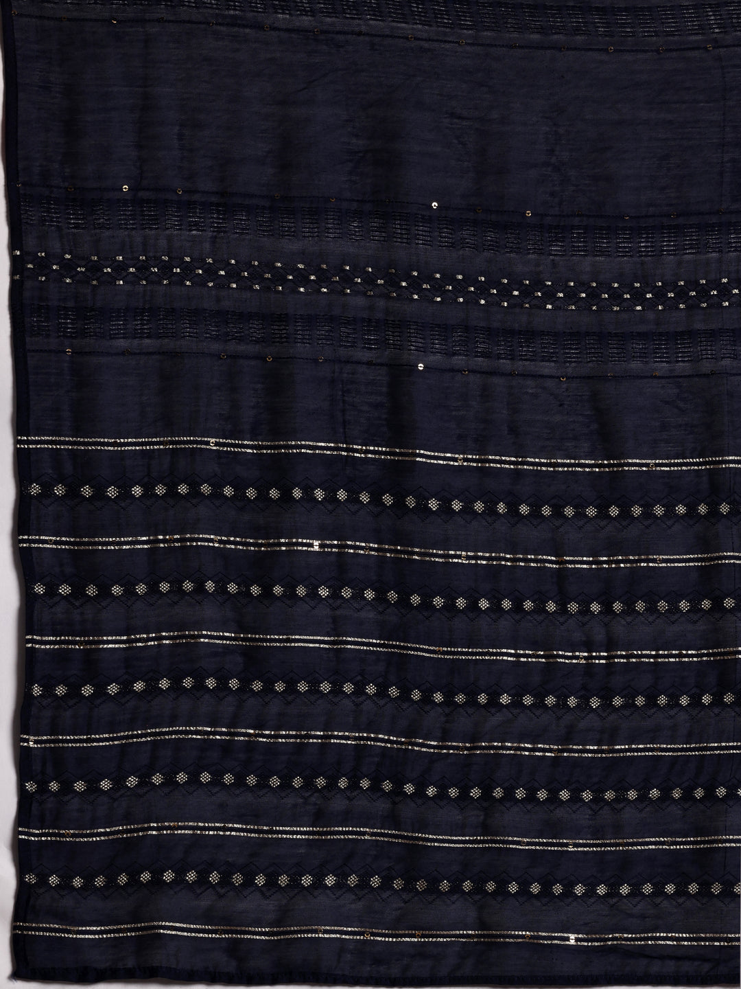 Blue Printed Rayon A-Line Kurta With Palazzos & Dupatta