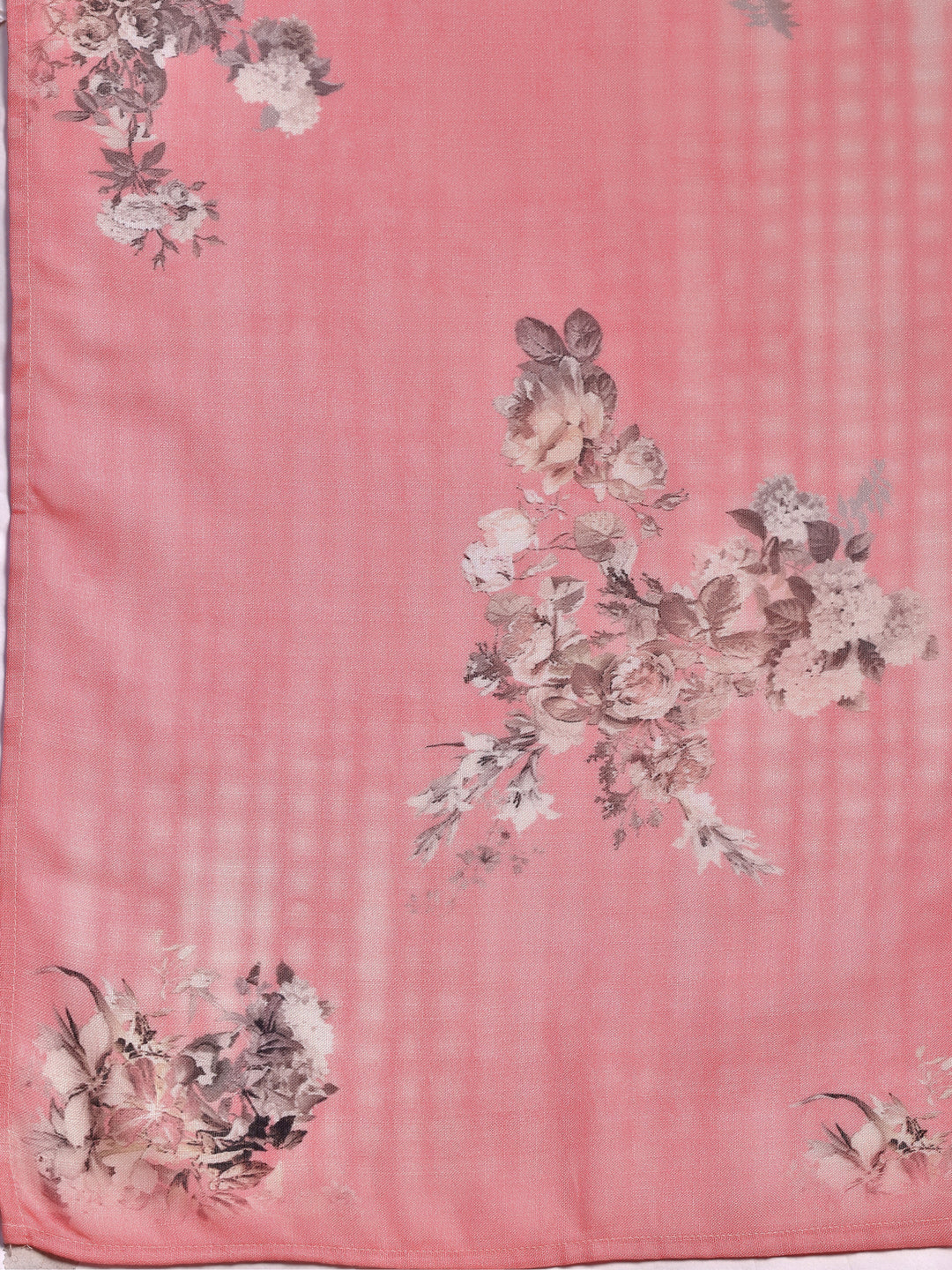 Pink Printed Cotton Straight Suit With Dupatta