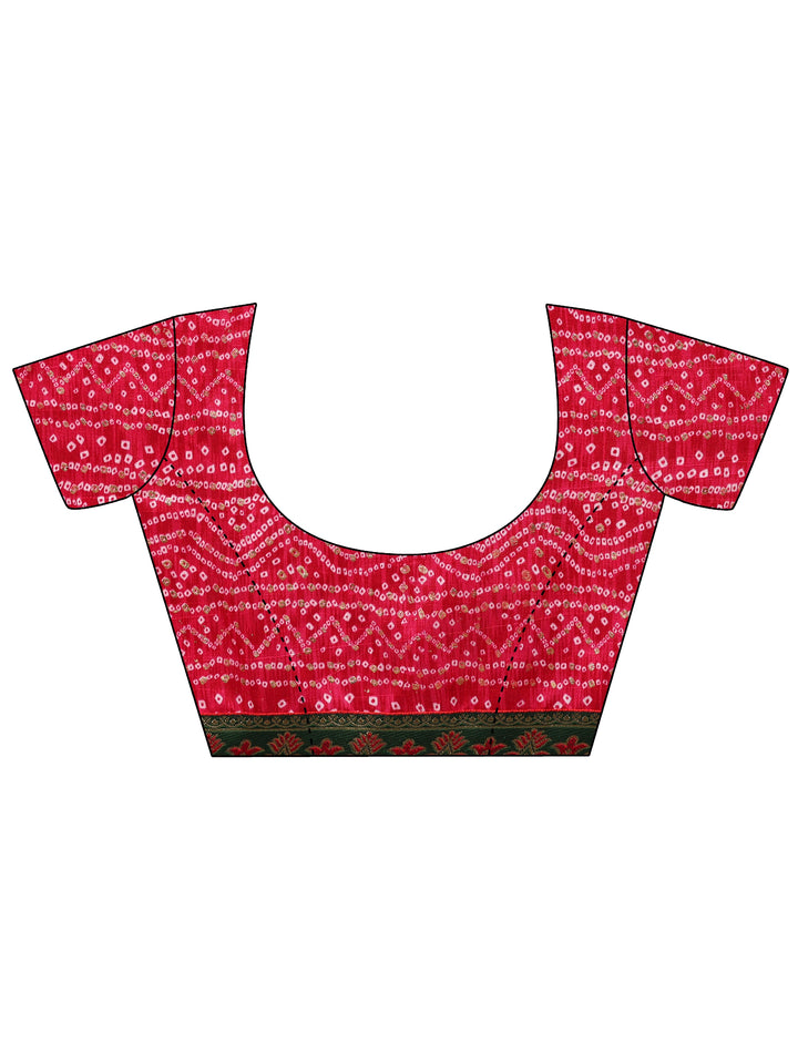 Green Solid Silk Blend Saree With Unstitched Blouse Piece