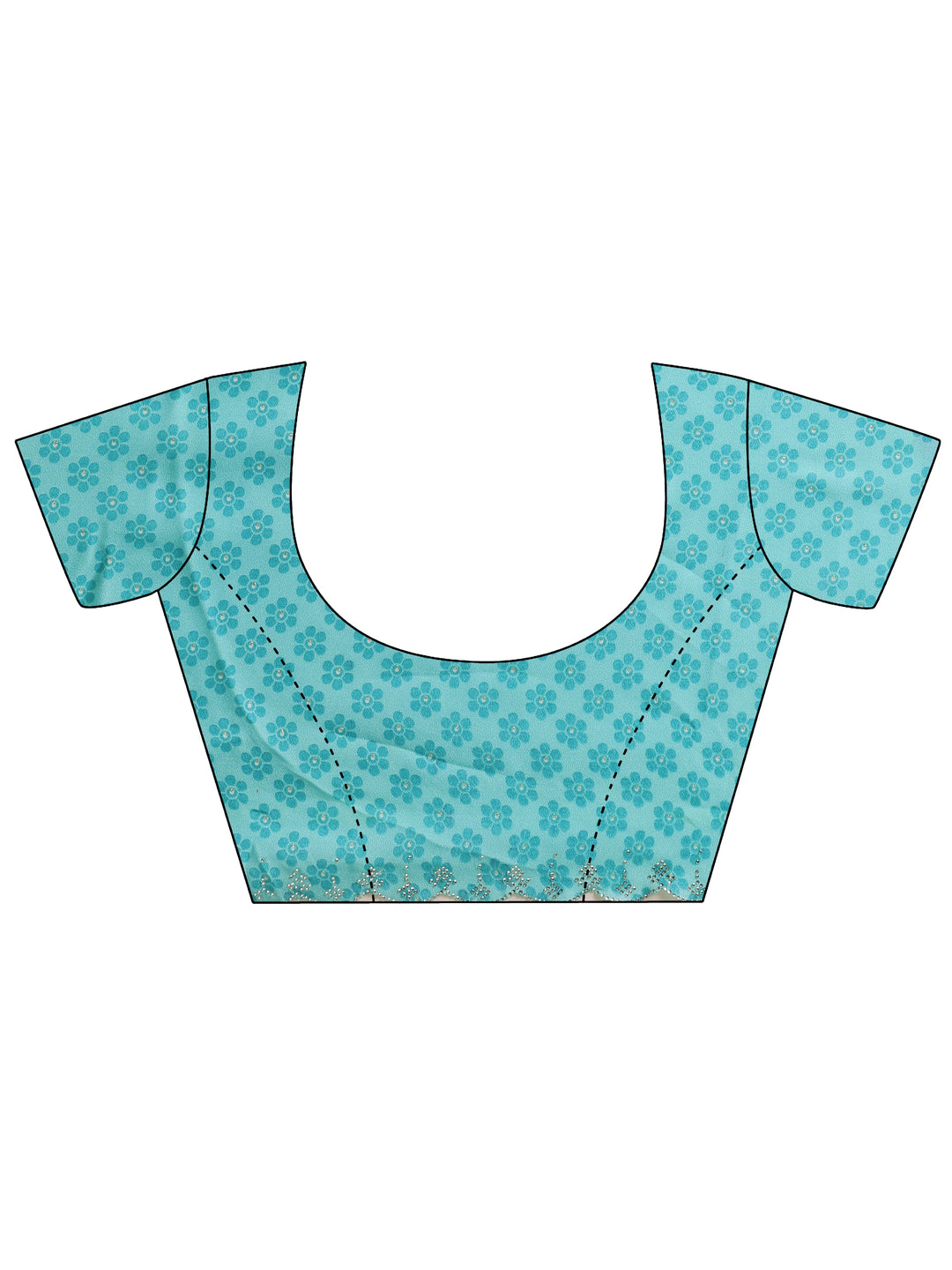 Blue Leheriya Printed Georgette Saree With Unstitched Blouse Piece