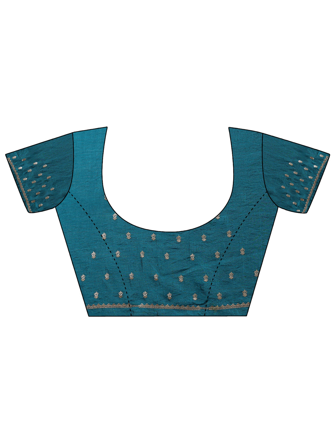 Blue Embellished Silk Blend Sarees With Unstitched Blouse Piece