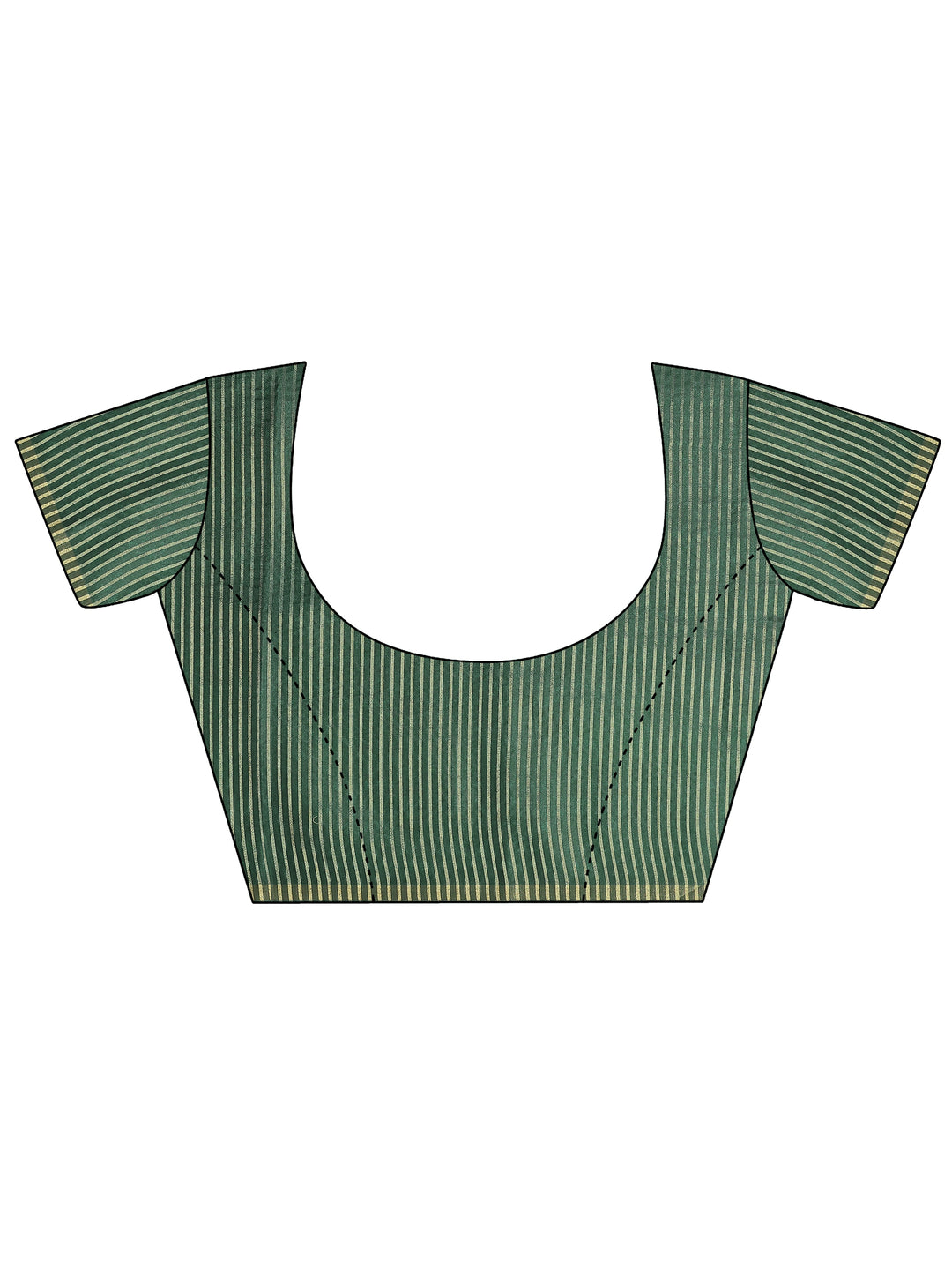 Green Printed Silk Blend Sarees With Unstitched Blouse Piece