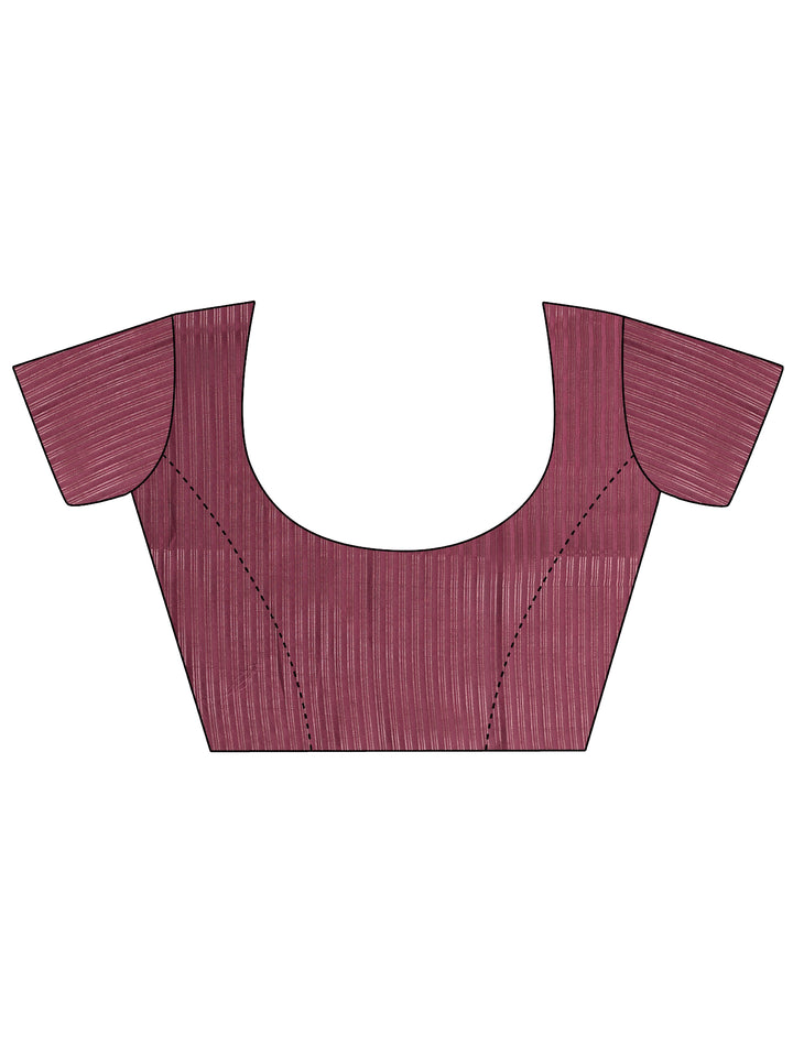 Maroon Printed Silk Blend Sarees With Unstitched Blouse Piece