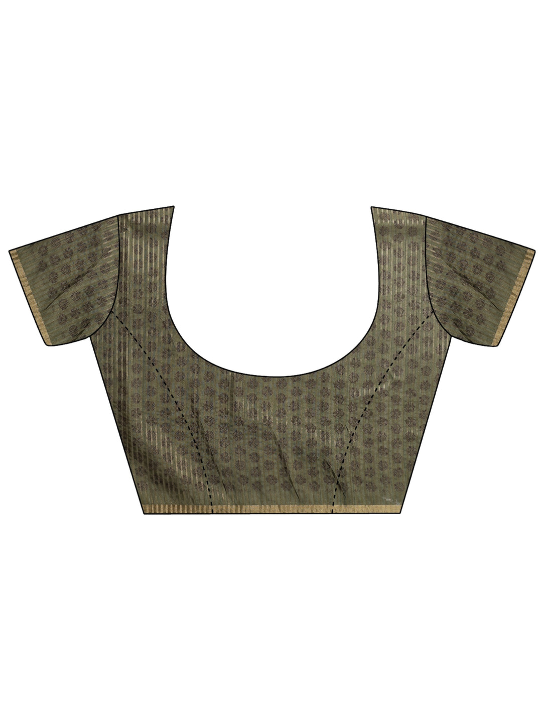 Green Printed Silk Blend Saree With Unstitched Blouse Piece