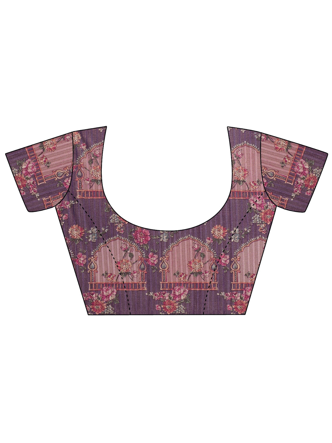 Purple Woven Design Silk Blend Saree With Unstitched Blouse Piece