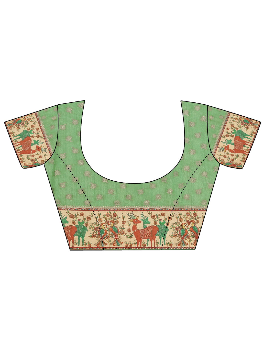 Green Woven Design Silk Blend Saree With Unstitched Blouse Piece