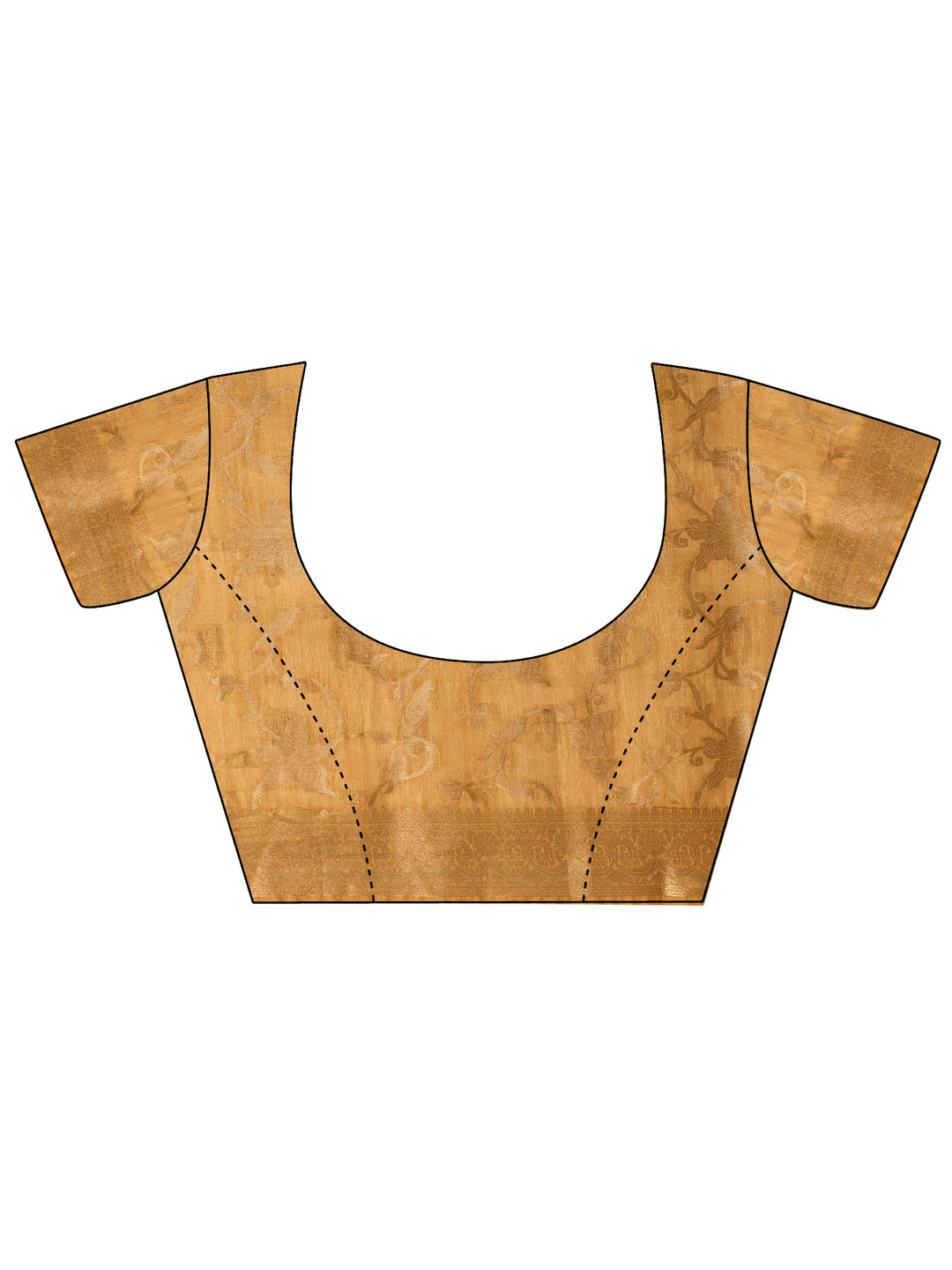 Mustard Printed Silk Blend Saree With Unstitched Blouse Piece