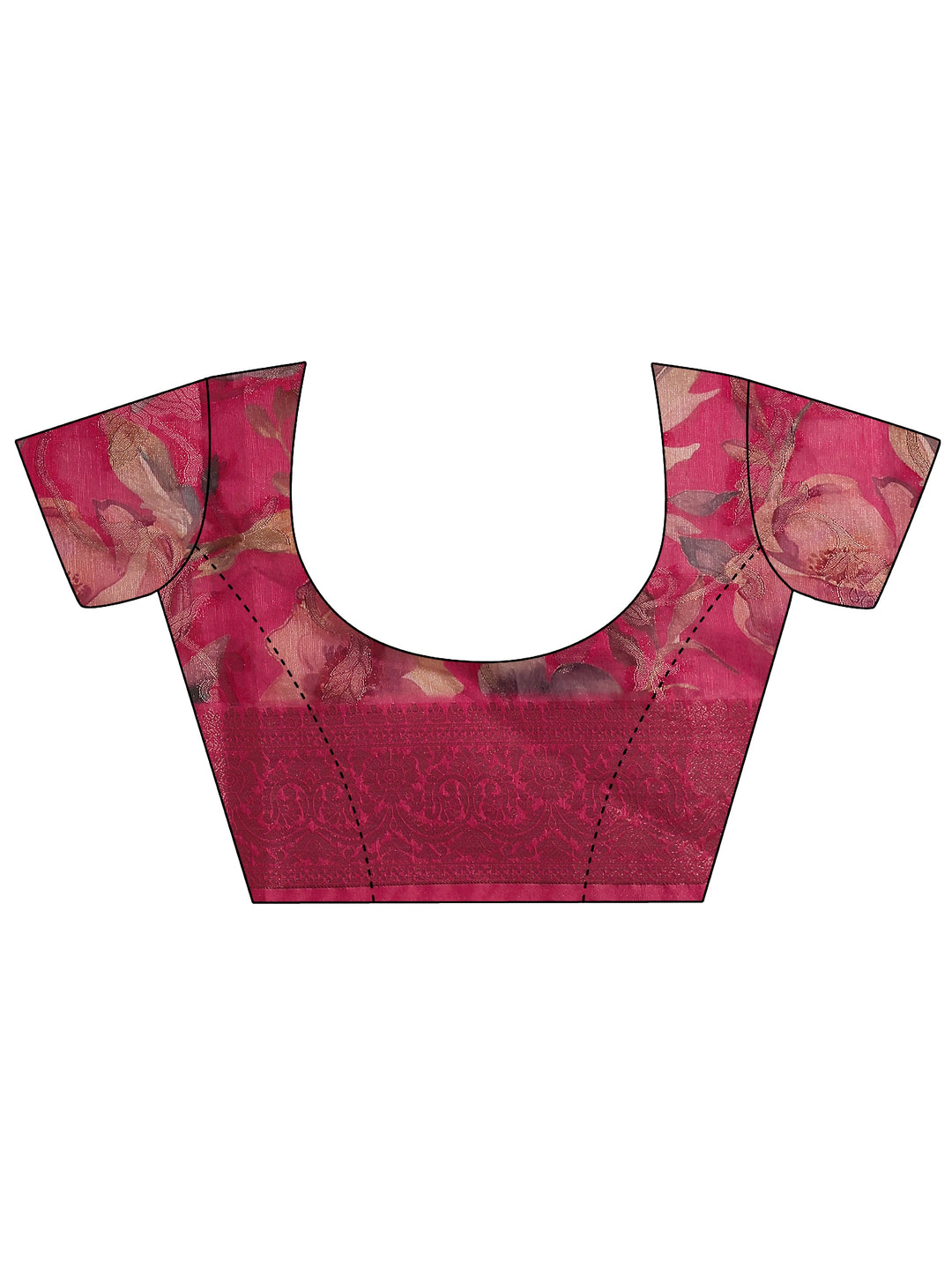 Pink Bandhani Printed Silk Blend Saree With Unstitched Blouse Piece