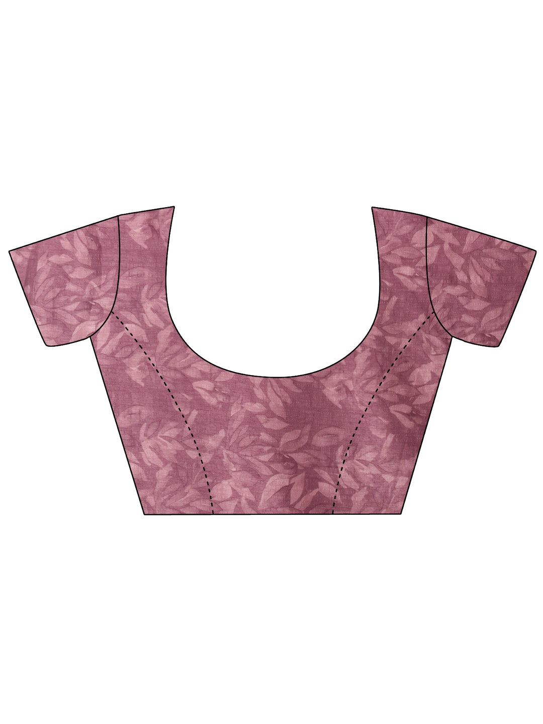 Burgundy Printed Chinon Saree With Unstitched Blouse Piece
