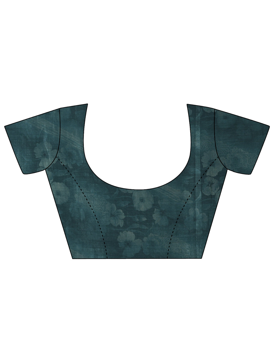 Teal Bandhani Printed Chinon Saree With Unstitched Blouse Piece