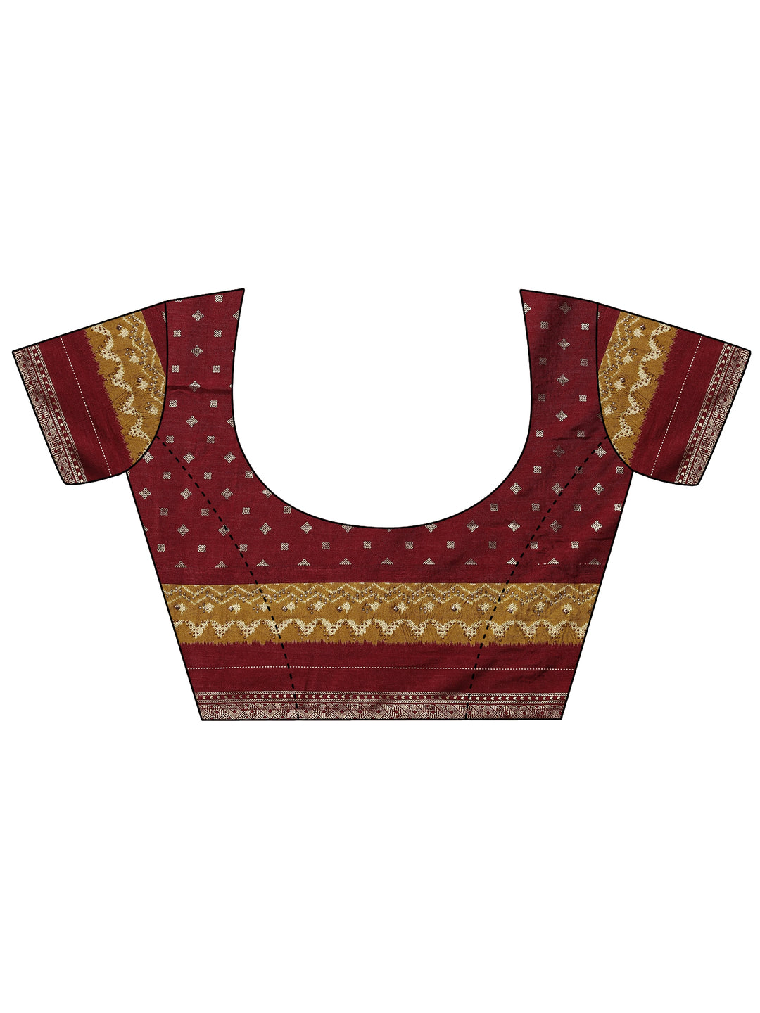Grey Printed Silk Blend Saree With Unstitched Blouse Piece