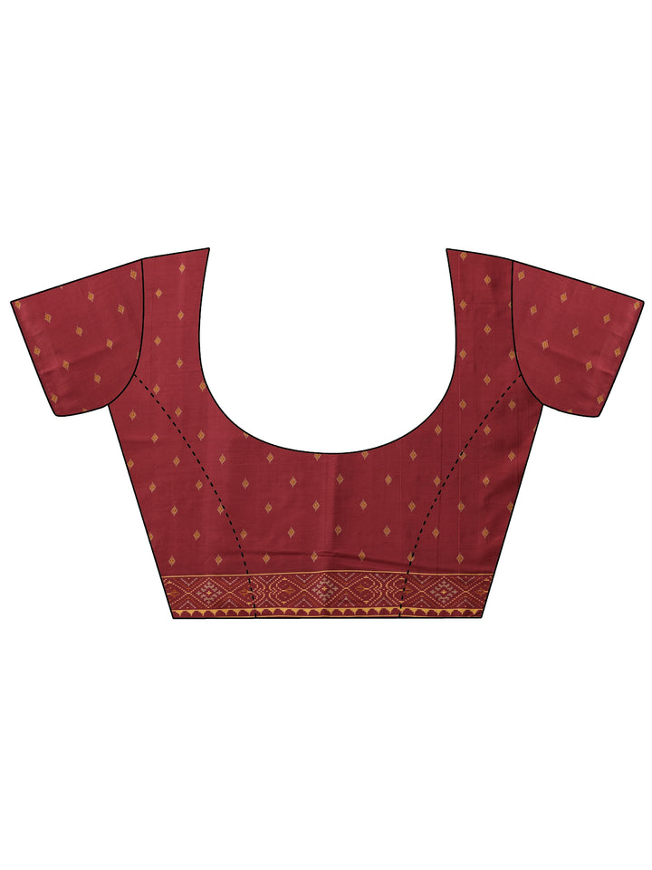 Orange Leheriya Printed Silk Blend Saree With Unstitched Blouse Piece