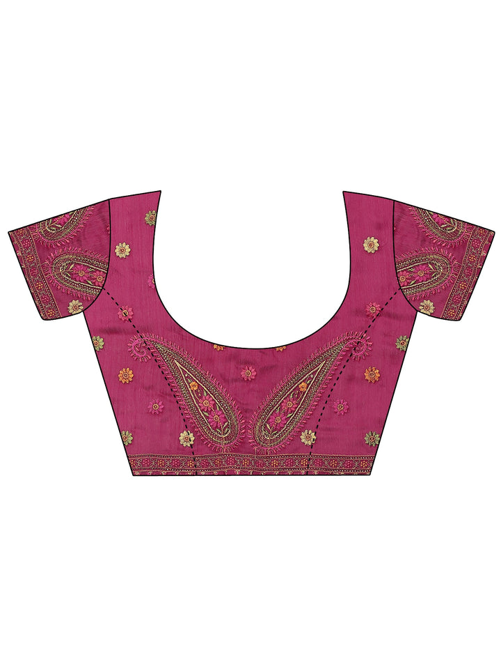 Red Solid Chiffon Saree With Unstitched Blouse Piece