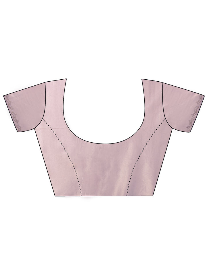 Lavender Embellished Nylon Saree With Unstitched Blouse Piece