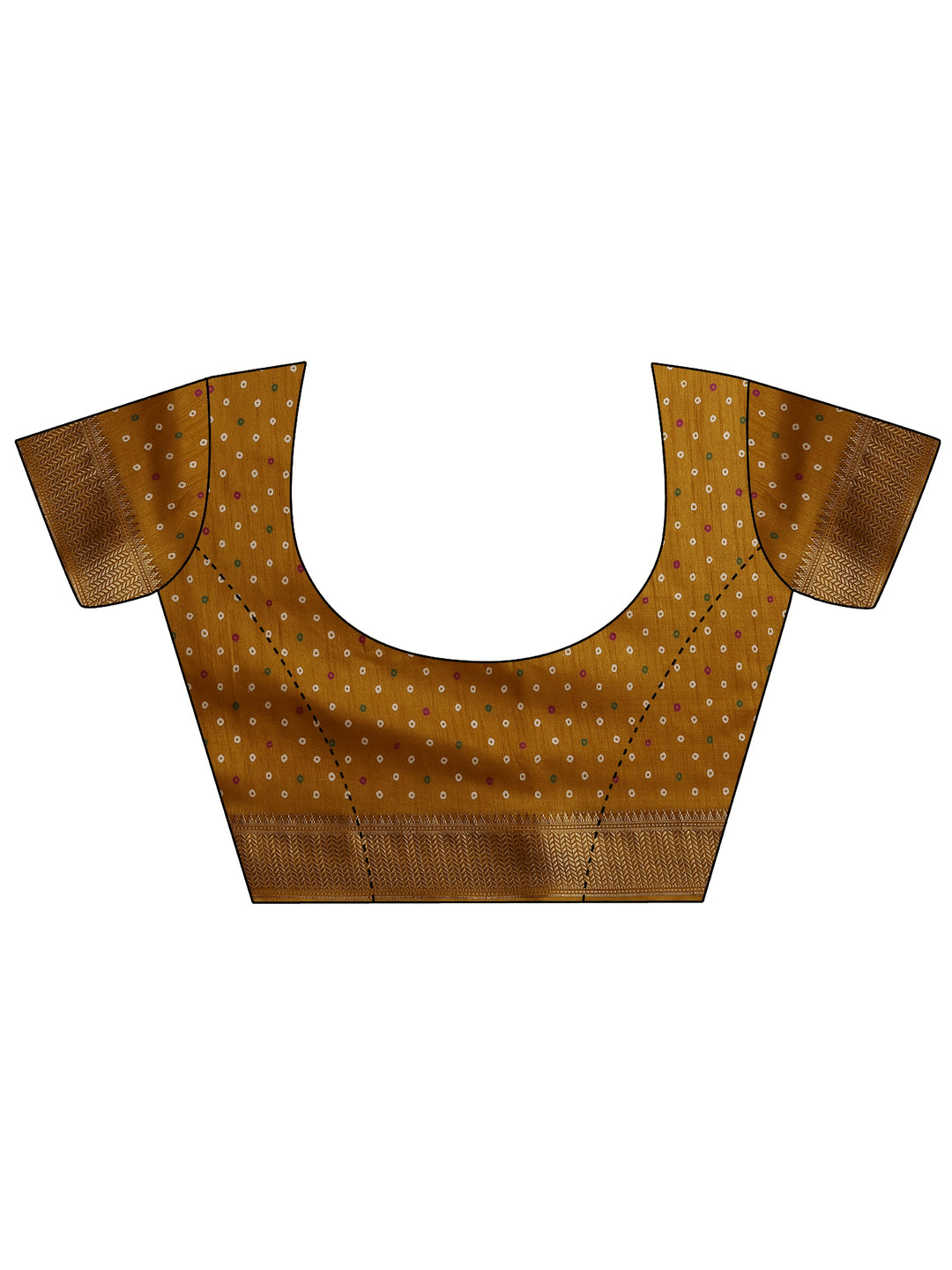 Mustard Leheriya Printed Silk Blend Saree With Unstitched Blouse Piece
