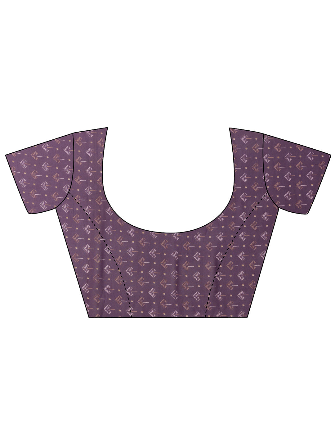 Purple Printed Georgette Saree With Unstitched Blouse Piece