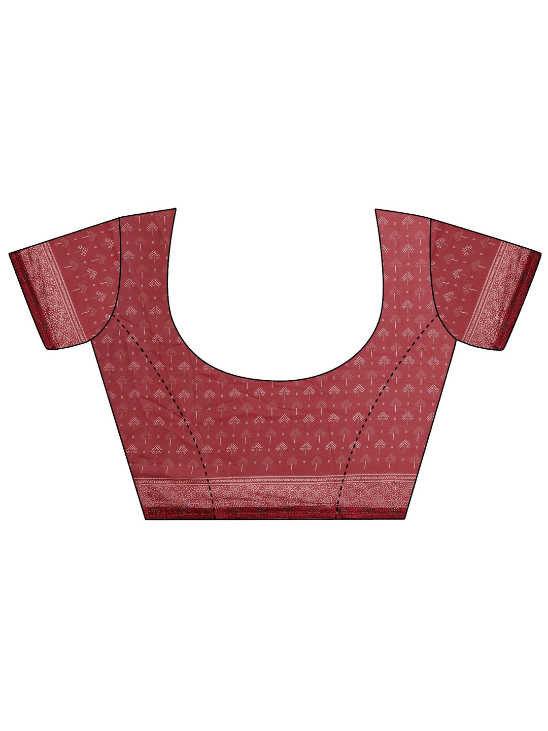 Red Printed Georgette Saree With Unstitched Blouse Piece