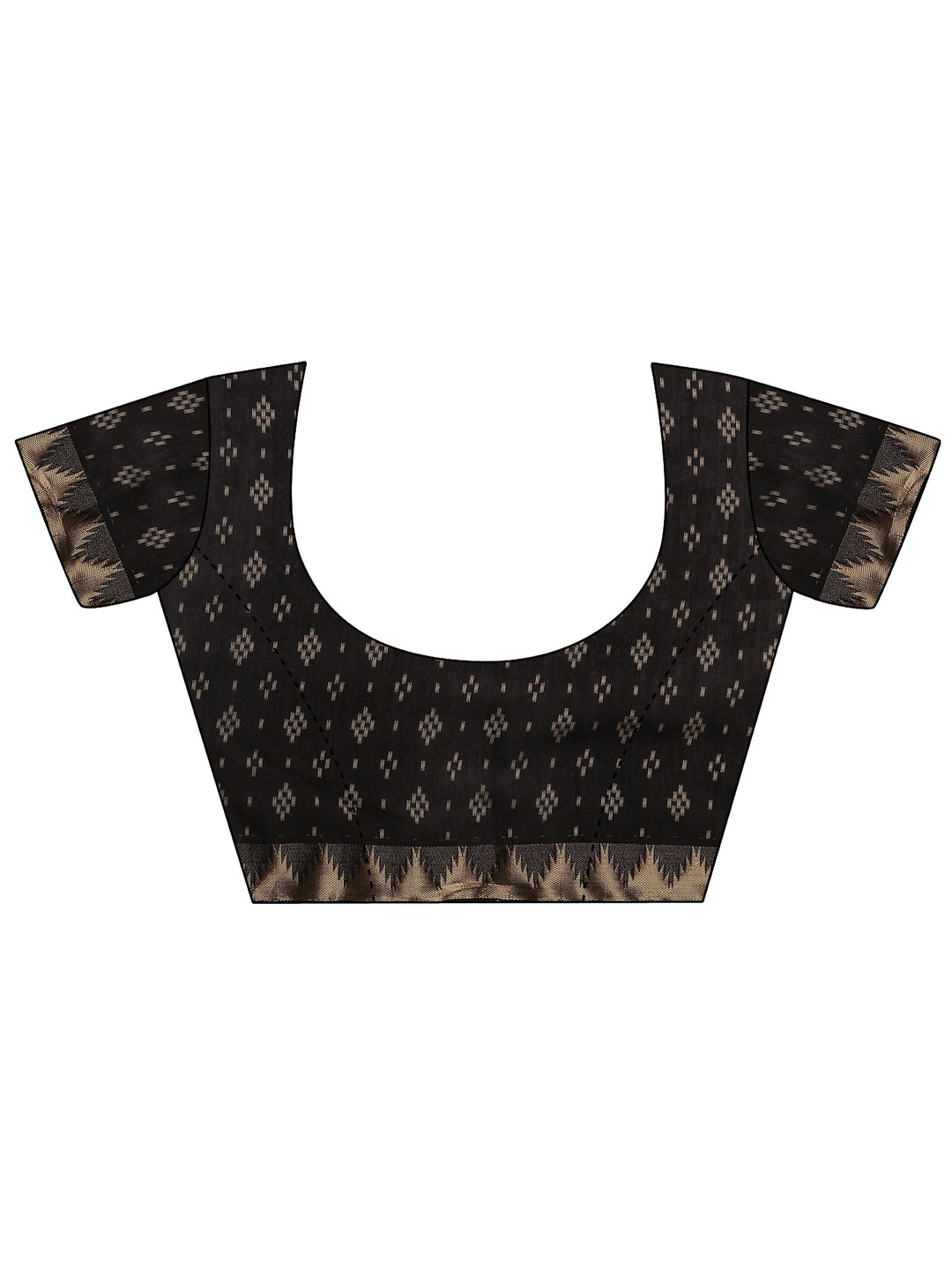 Beige Printed Silk Blend Saree With Unstitched Blouse Piece