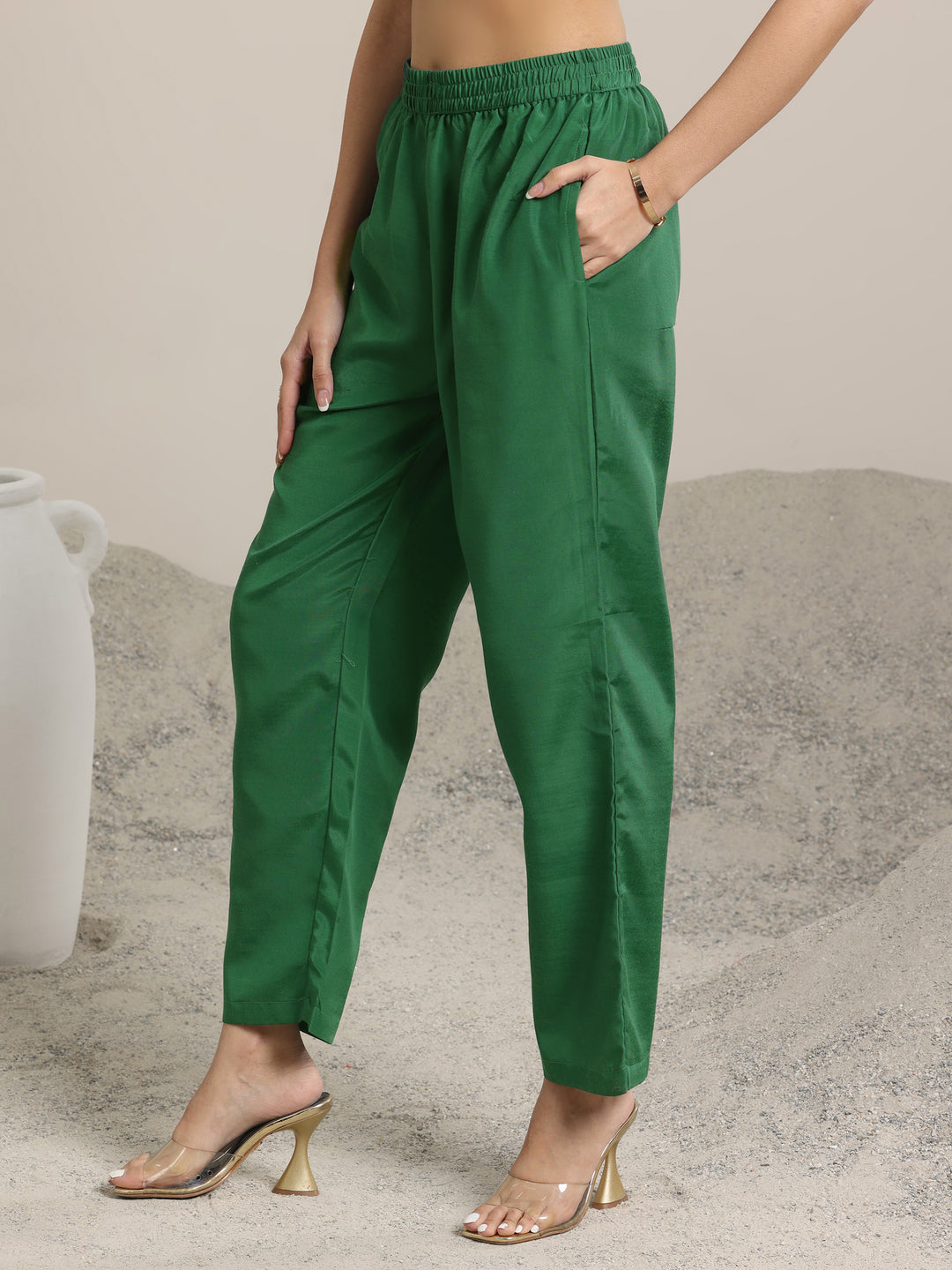 Green Printed Chinon Straight  Suits With Dupatta