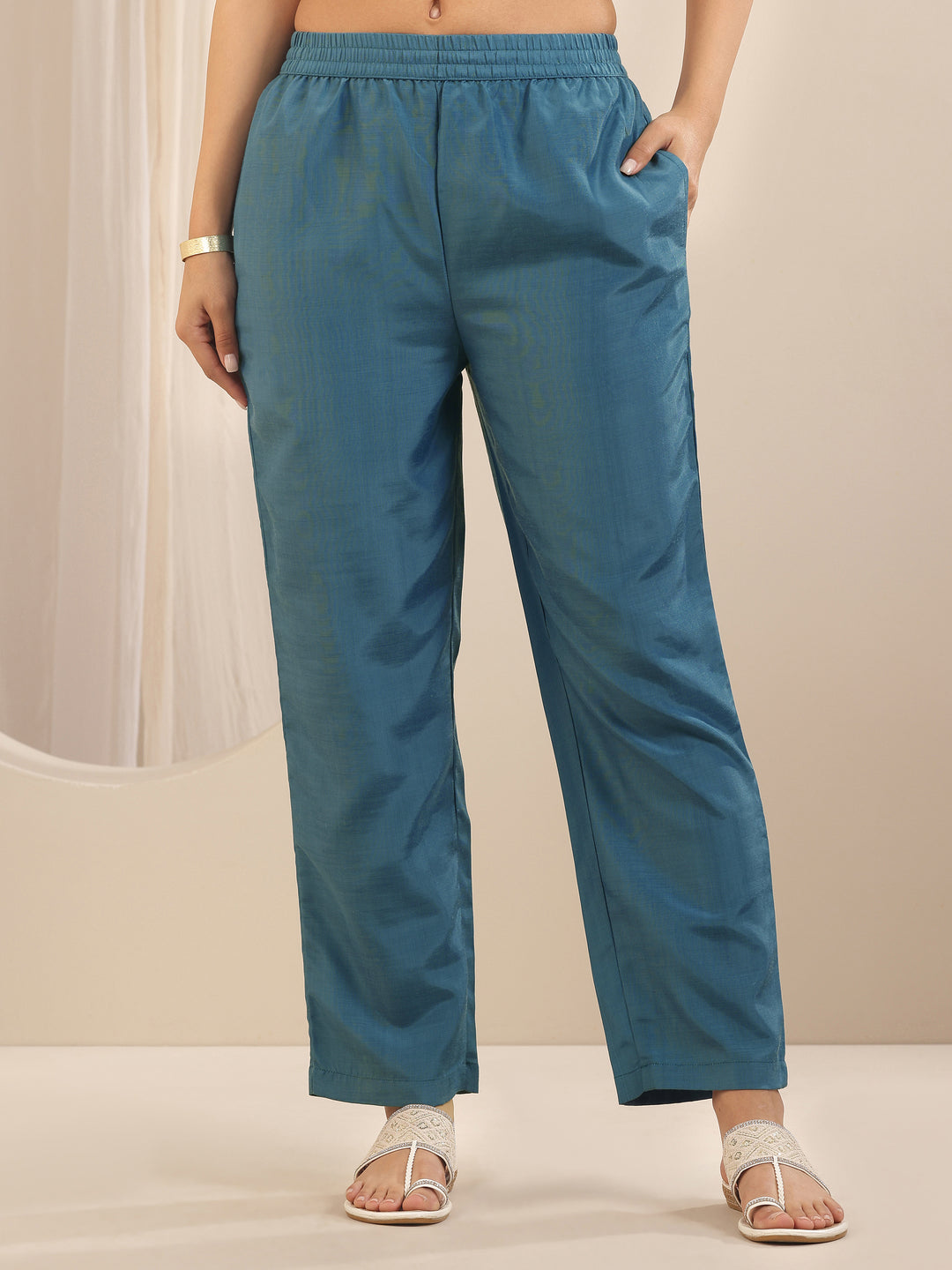 Blue Printed Chinon Straight Suit Sets With Dupatta